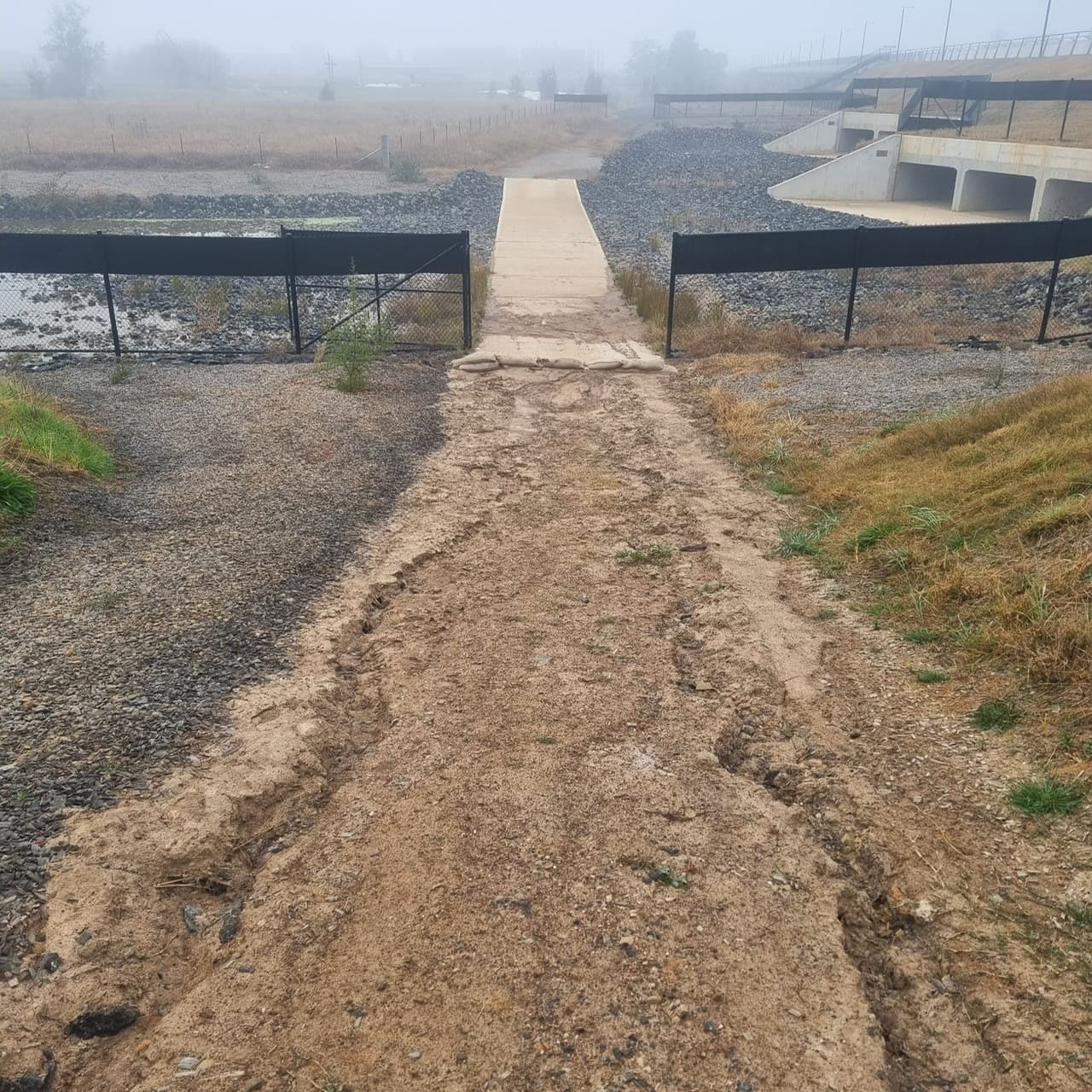 Drainage and access area in the M12 Central civil infrastructure environment, used to illustrate completion-stage project management, handover evidence and closeout support context.